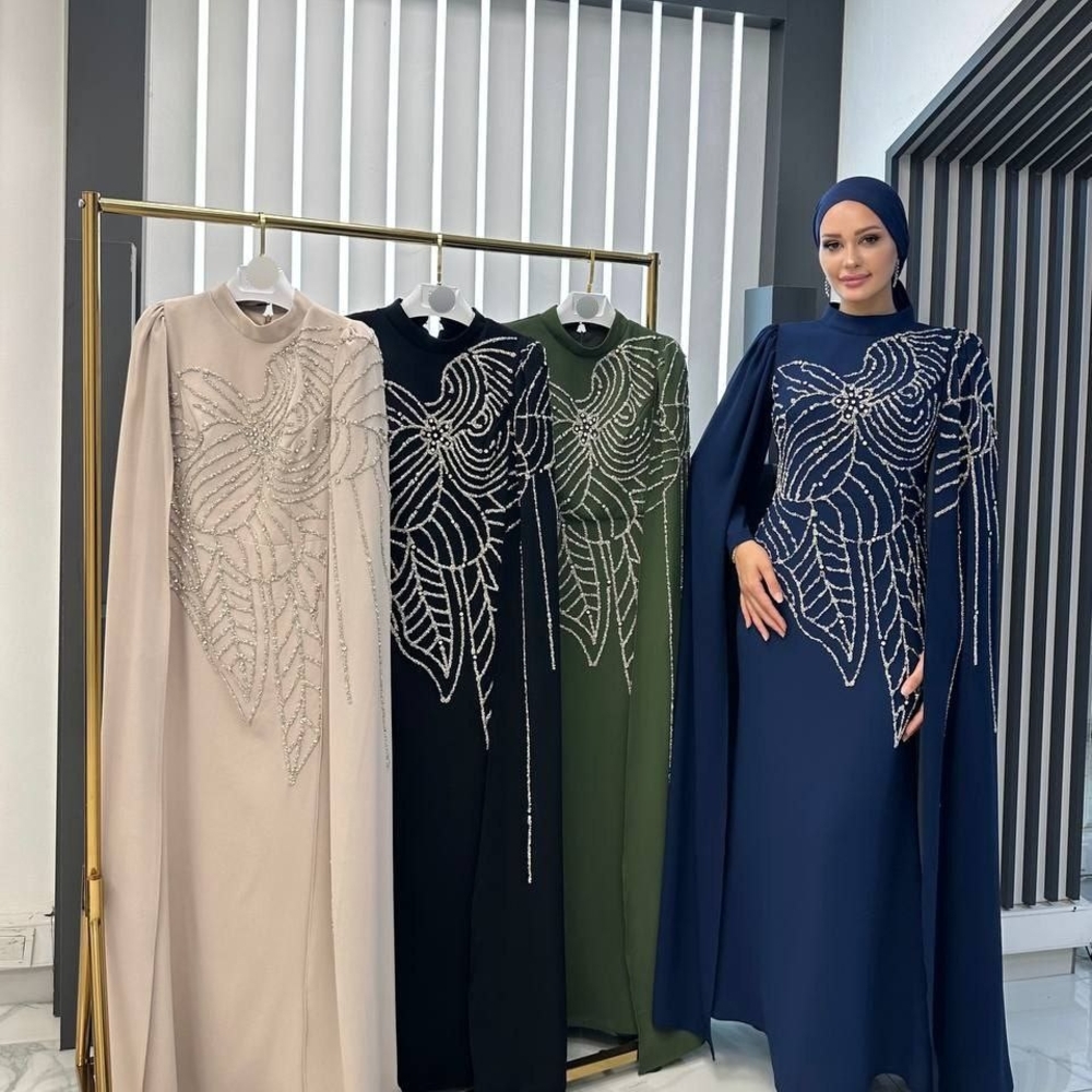 Chic Beaded Long Sleeve Dress On Preorder only